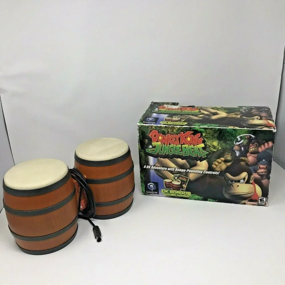 Nintendo Game Cube Donkey Kong Jungle Beat Wired Bongos with Original Box